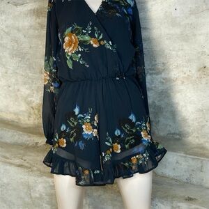 Japna Navy Floral Long Sleeve Dress